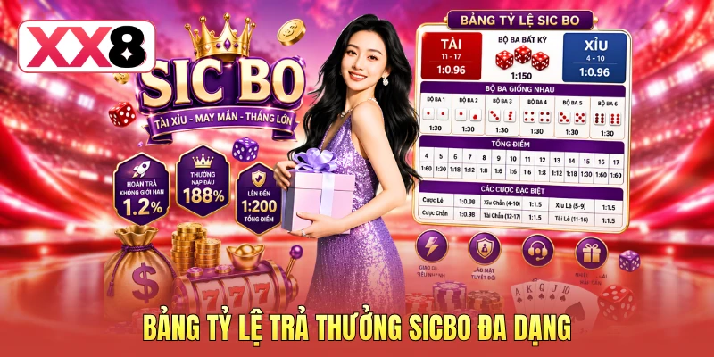 Bảng tỷ lệ trả thưởng sicbo đa dạng Bảng tỷ lệ trả thưởng sicbo đa dạng
